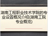 湖南工程职业技术学院的专业设置概况介绍(湖南工院专业概览)