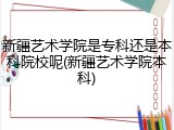 新疆艺术学院是专科还是本科院校呢(新疆艺术学院本科)
