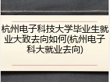 杭州电子科技大学毕业生就业大致去向如何(杭州电子科大就业去向)