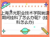 上海济光职业技术学院就读期间挂科了怎么办呢？(挂科怎么办)