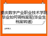 重庆数字产业职业技术学院毕业如何调档案呢(毕业生档案转递)