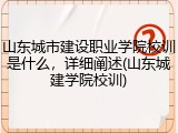 山东城市建设职业学院校训是什么，详细阐述(山东城建学院校训)
