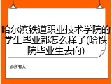 哈尔滨铁道职业技术学院的学生毕业都怎么样了(哈铁院毕业生去向)