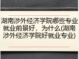 湖南涉外经济学院哪些专业就业前景好，为什么(湖南涉外经济学院好就业专业)