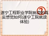 遂宁工程职业学院就读的真实感觉如何(遂宁工院就读体验)