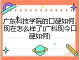 广东科技学院的口碑如何，现在怎么样了(广科现今口碑如何)