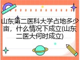 山东第二医科大学占地多少亩，什么情况下成立(山东二医大何时成立)