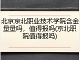 北京京北职业技术学院含金量量吗，值得报吗(京北职院值得报吗)