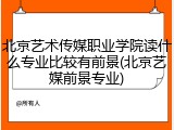 北京艺术传媒职业学院读什么专业比较有前景(北京艺媒前景专业)