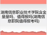 湖南信息职业技术学院含金量量吗，值得报吗(湖南信息职院值得报考吗)