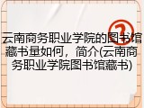云南商务职业学院的图书馆藏书量如何，简介(云南商务职业学院图书馆藏书)