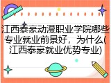 江西泰豪动漫职业学院哪些专业就业前景好，为什么(江西泰豪就业优势专业)