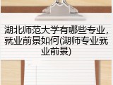 湖北师范大学有哪些专业，就业前景如何(湖师专业就业前景)