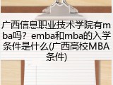 广西信息职业技术学院有mba吗？emba和mba的入学条件是什么(广西高校MBA条件)