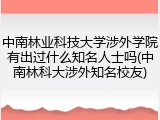 中南林业科技大学涉外学院有出过什么知名人士吗(中南林科大涉外知名校友)