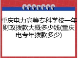 重庆电力高等专科学校一年财政拨款大概多少钱(重庆电专年拨款多少)
