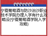 宁夏葡萄酒与防沙治沙职业技术学院办理入学有什么攻略没(宁夏葡萄酒学院入学攻略)