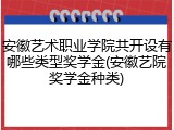 安徽艺术职业学院共开设有哪些类型奖学金(安徽艺院奖学金种类)