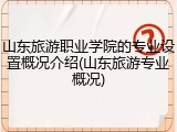 山东旅游职业学院的专业设置概况介绍(山东旅游专业概况)
