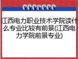 江西电力职业技术学院读什么专业比较有前景(江西电力学院前景专业)