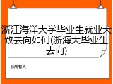 浙江海洋大学毕业生就业大致去向如何(浙海大毕业生去向)