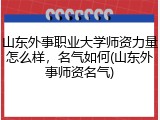 山东外事职业大学师资力量怎么样，名气如何(山东外事师资名气)