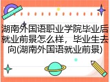 湖南外国语职业学院毕业后就业前景怎么样，毕业生去向(湖南外国语就业前景)