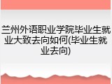 兰州外语职业学院毕业生就业大致去向如何(毕业生就业去向)