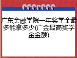 广东金融学院一年奖学金最多能拿多少(广金最高奖学金金额)