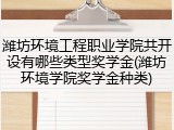潍坊环境工程职业学院共开设有哪些类型奖学金(潍坊环境学院奖学金种类)