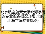 北京航空航天大学北海学院的专业设置概况介绍(北航北海学院专业概览)