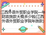 江西外语外贸职业学院一年财政拨款大概多少钱(江西外语外贸职业学院年拨款)