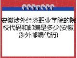 安徽涉外经济职业学院的院校代码和邮编是多少(安徽涉外邮编代码)