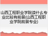 山西工程职业学院读什么专业比较有前景(山西工程职业学院前景专业)