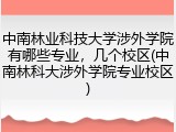 中南林业科技大学涉外学院有哪些专业，几个校区(中南林科大涉外学院专业校区)