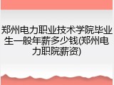 郑州电力职业技术学院毕业生一般年薪多少钱(郑州电力职院薪资)