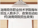 湖南商务职业技术学院每年招生人数多少，政策变动如何(湖南商院招生政策)
