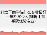 蚌埠工商学院什么专业最好，一年招多少人(蚌埠工商学院优势专业)