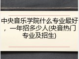中央音乐学院什么专业最好，一年招多少人(央音热门专业及招生)