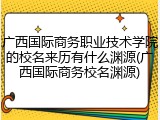 广西国际商务职业技术学院的校名来历有什么渊源(广西国际商务校名渊源)