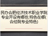 民办合肥经济技术职业学院专业开设有哪些,特色在哪(合经院专业特色)