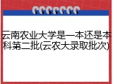 云南农业大学是一本还是本科第二批(云农大录取批次)
