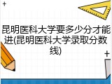 昆明医科大学要多少分才能进(昆明医科大学录取分数线)