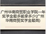 广州华南商贸职业学院一年奖学金最多能拿多少(广州华南商贸奖学金最高)