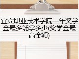 宜宾职业技术学院一年奖学金最多能拿多少(奖学金最高金额)
