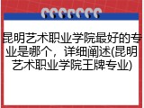 昆明艺术职业学院最好的专业是哪个，详细阐述(昆明艺术职业学院王牌专业)