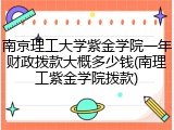 南京理工大学紫金学院一年财政拨款大概多少钱(南理工紫金学院拨款)