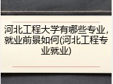 河北工程大学有哪些专业，就业前景如何(河北工程专业就业)