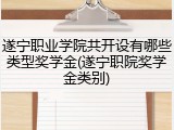 遂宁职业学院共开设有哪些类型奖学金(遂宁职院奖学金类别)