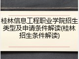 桂林信息工程职业学院招生类型及申请条件解读(桂林招生条件解读)